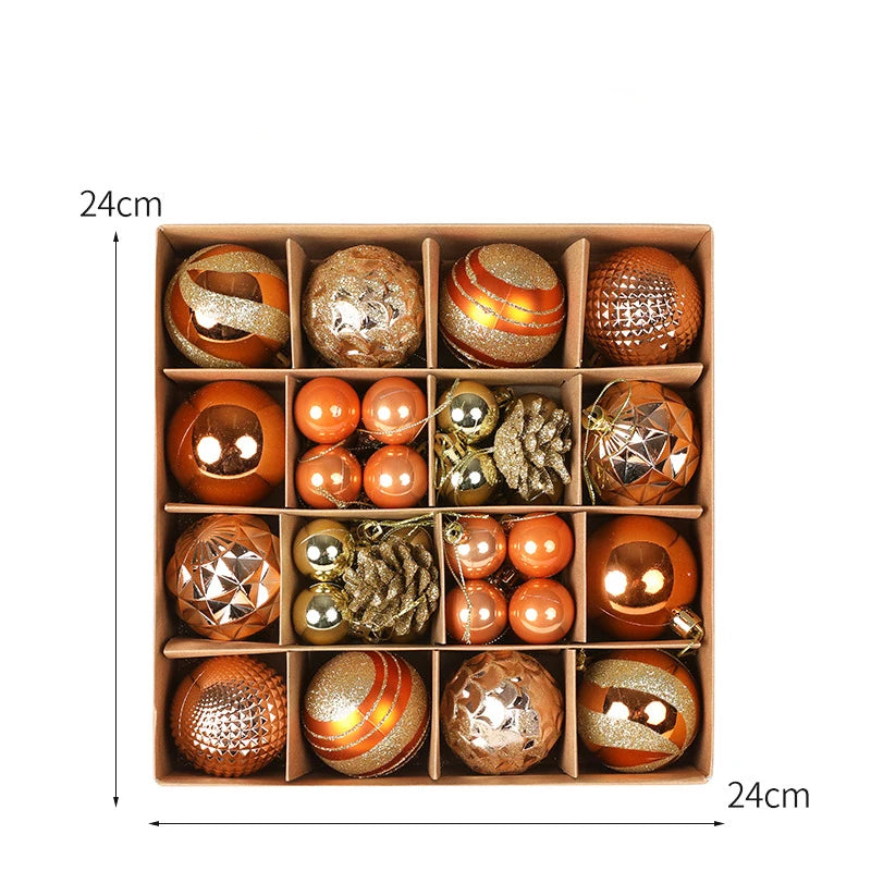 36PCS Christmas Ball Ornament Set – 3–6cm Tree Decorations for Home & Holiday Decor