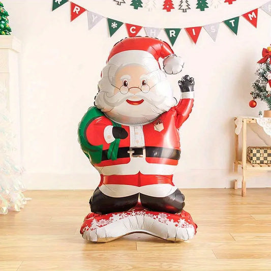 Standing Santa Claus Foil Balloon – 1 or 2 Pack Holiday Party Decor