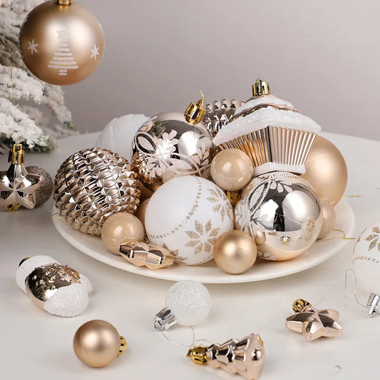 Champagne Christmas Ball Ornaments – 42PCS