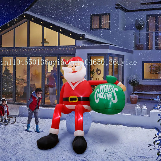 8FT Climbing Santa Inflatable – LED Lighted Outdoor Christmas Decoration