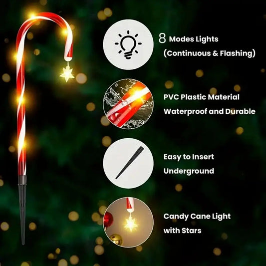 solar powered garden cane lights