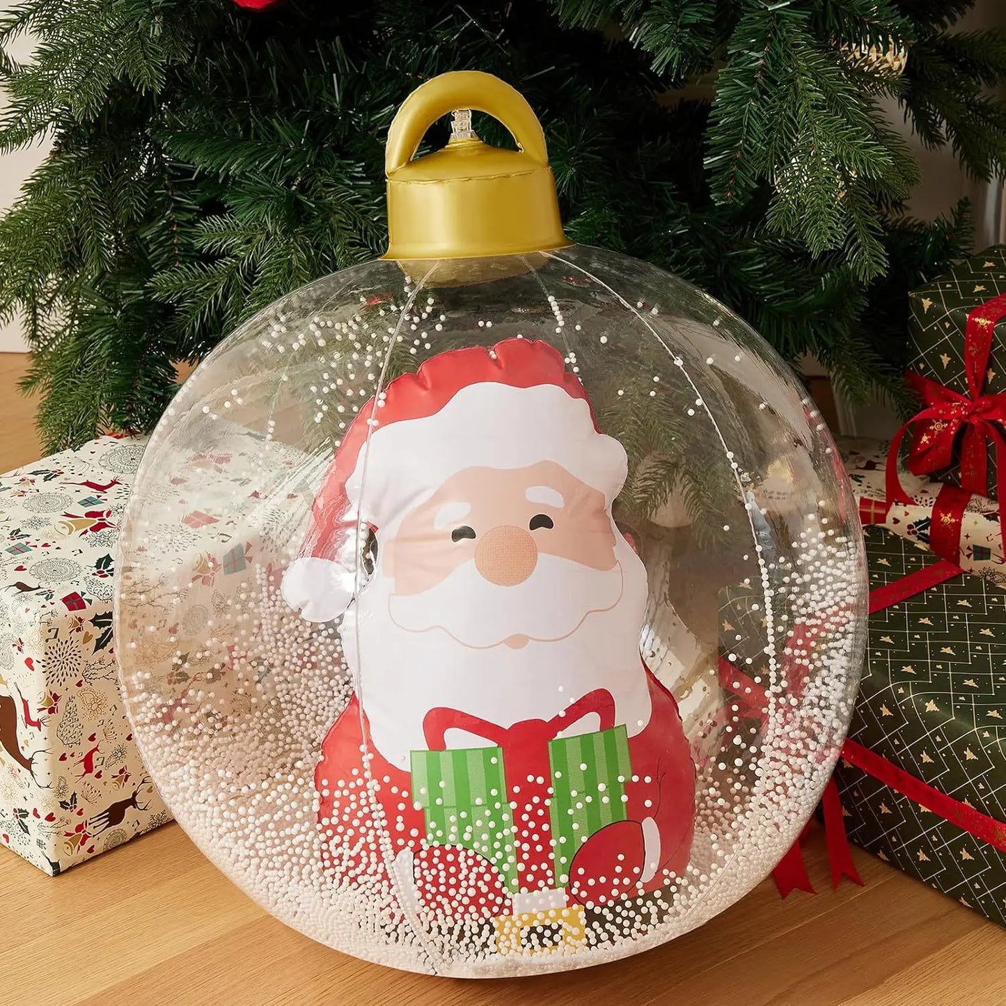 60cm Transparent Giant Inflatable Christmas Ball (With Optional Lights)