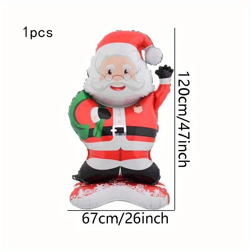 Standing Santa Claus Foil Balloon – 1 or 2 Pack Holiday Party Decor