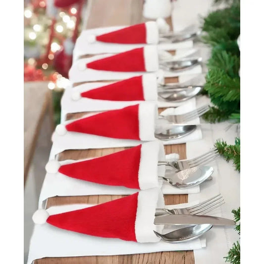 Christmas Hat Fork Knife Cutlery Bag
