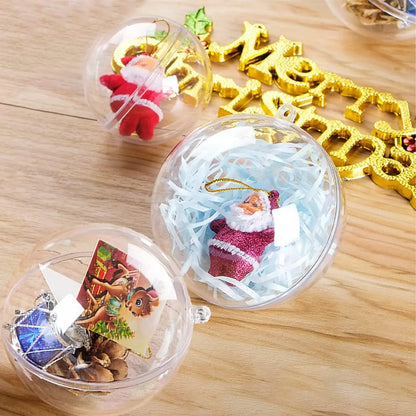 Clear DIY Fillable Christmas Ornaments – Transparent Plastic Hanging Balls (5–10cm)