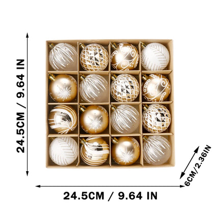 16PCS Shatterproof Christmas Ball Ornament Set – 2.36" Tree Decorations