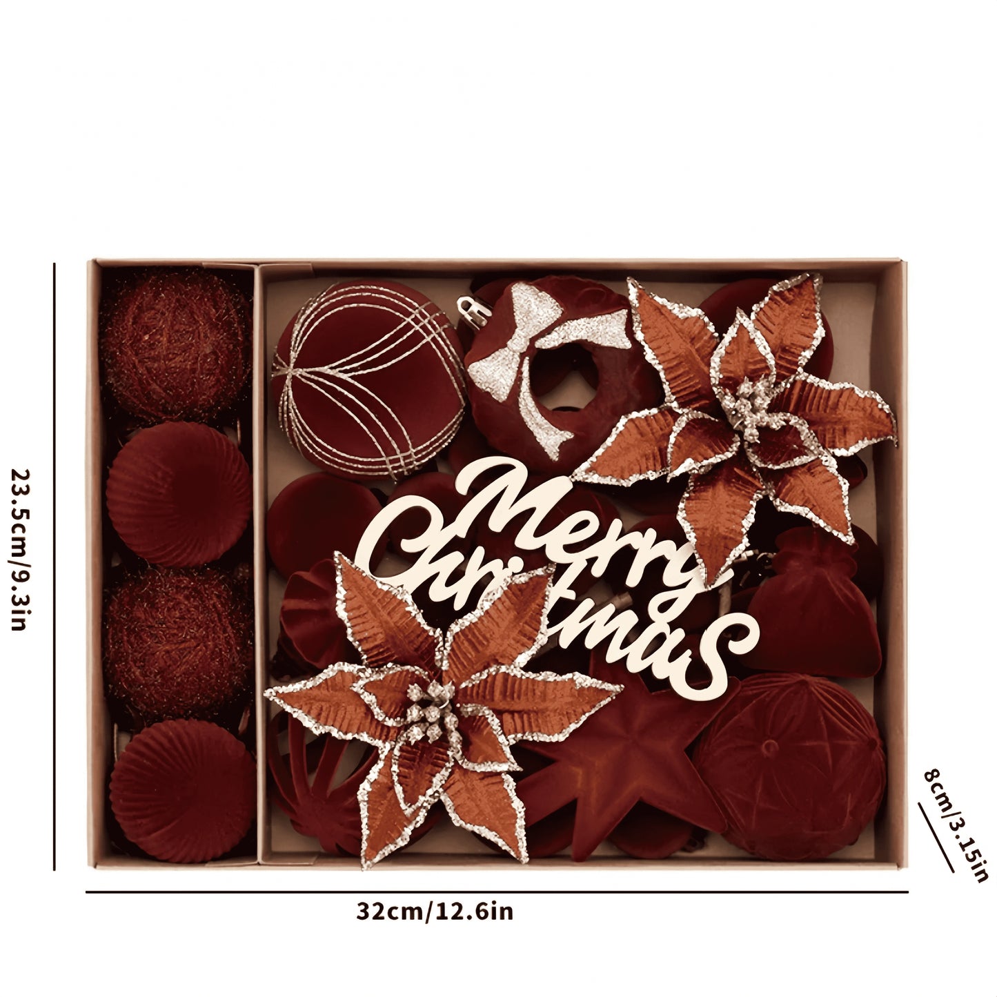 Velvet Christmas Balls – 38PC Set