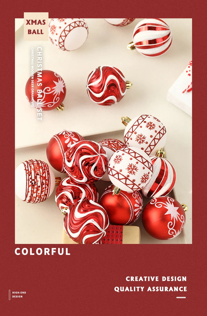 16PCS Shatterproof Christmas Ball Ornament Set – 2.36" Tree Decorations