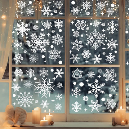 137 Christmas Snowflake Window Flowers Stickers for Glass