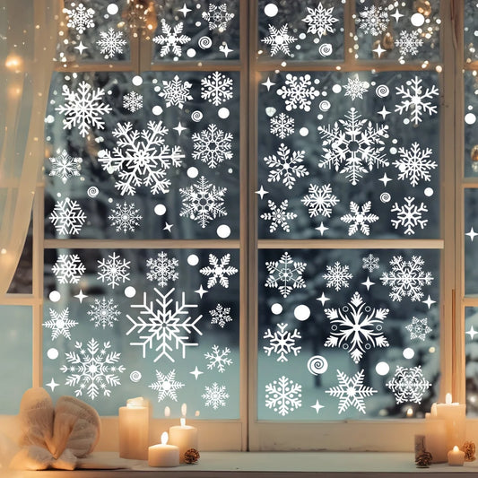 137 Christmas Snowflake Window Flowers Stickers for Glass