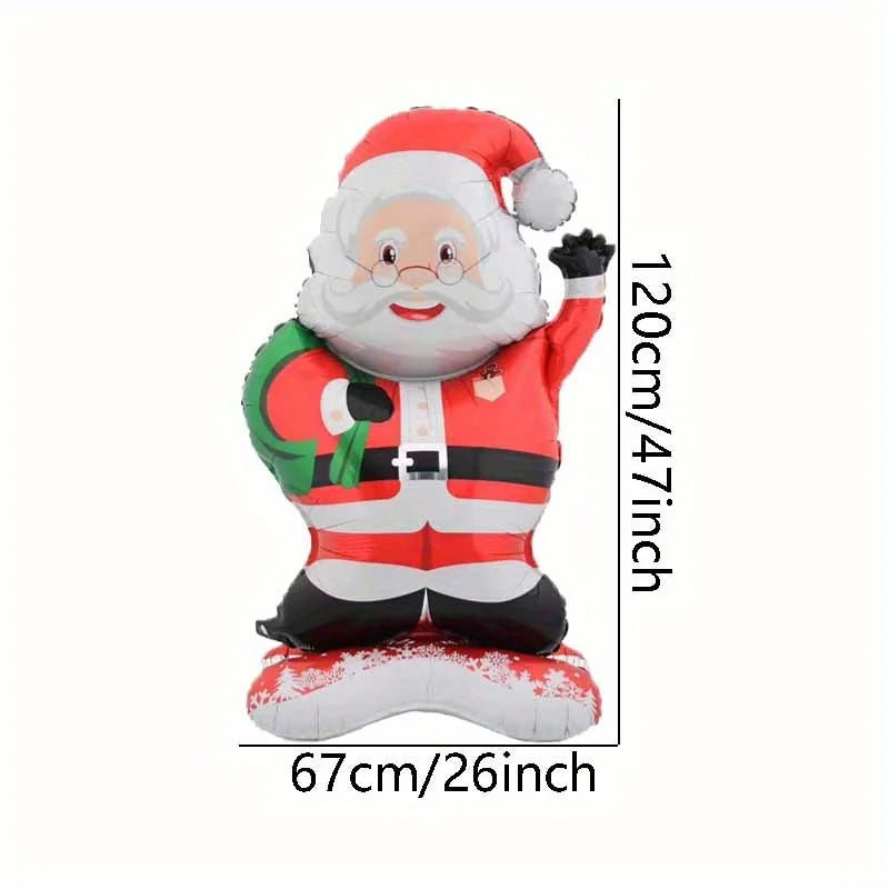 Standing Santa Claus Foil Balloon – 1 or 2 Pack Holiday Party Decor