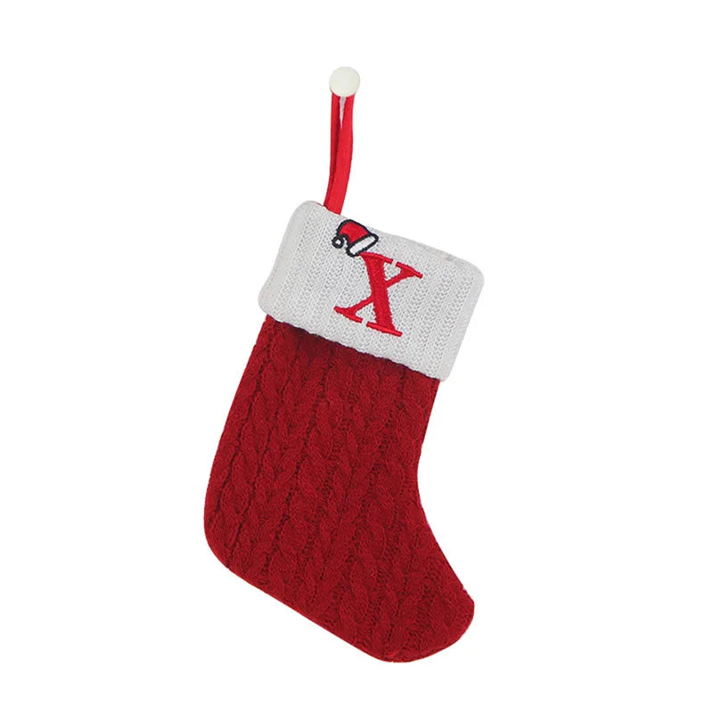 Knitted Christmas Stockings – Snowflake & Letter Design