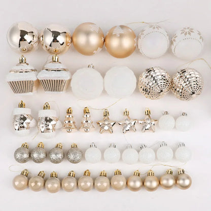 Champagne Christmas Ball Ornaments – 42PCS