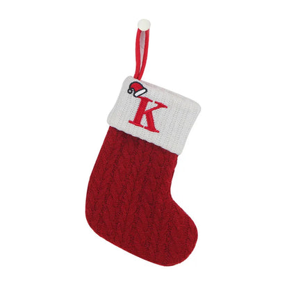 Knitted Christmas Stockings – Snowflake & Letter Design