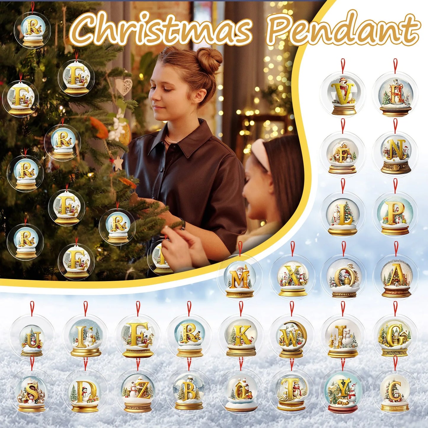 Crystal Ball Acrylic Christmas Ornament – Personalized Hanging Decoration