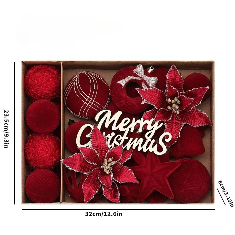 Velvet Christmas Balls – 38PC Set