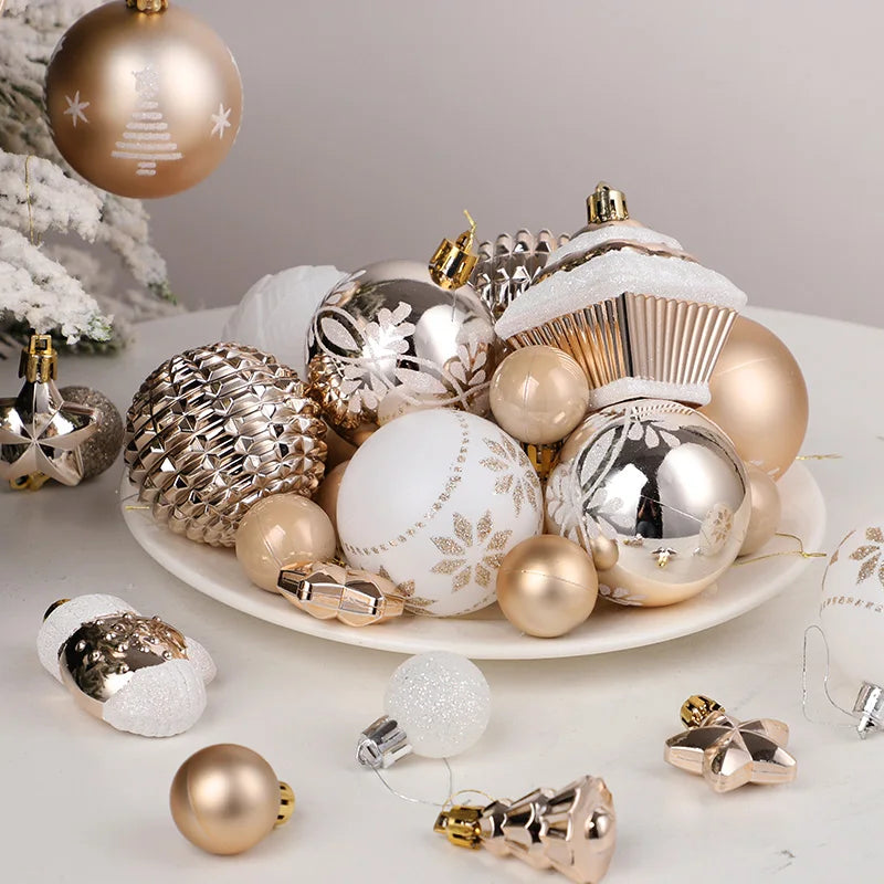 Champagne Christmas Ball Ornaments – 42PCS