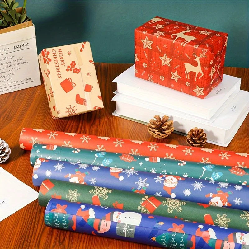 10PCS Christmas Gift Wrapping Paper Set