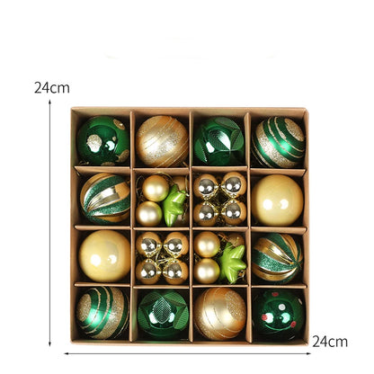 36PCS Christmas Ball Ornament Set – 3–6cm Tree Decorations for Home & Holiday Decor