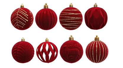 6/12PCS 6cm Christmas Ball Ornaments – Wine Red / Dark Green / White