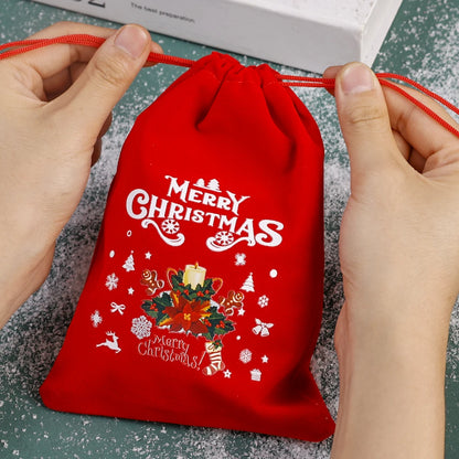 Velvet Santa Gift Sack – Drawstring Christmas Pouch