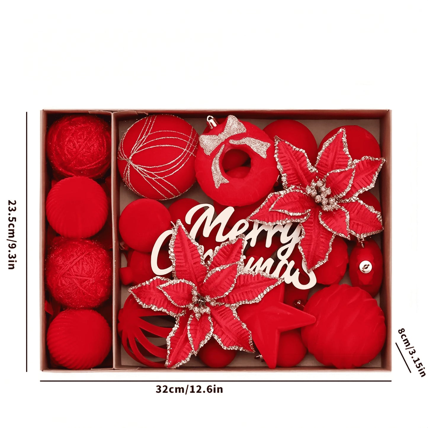 Velvet Christmas Balls – 38PC Set