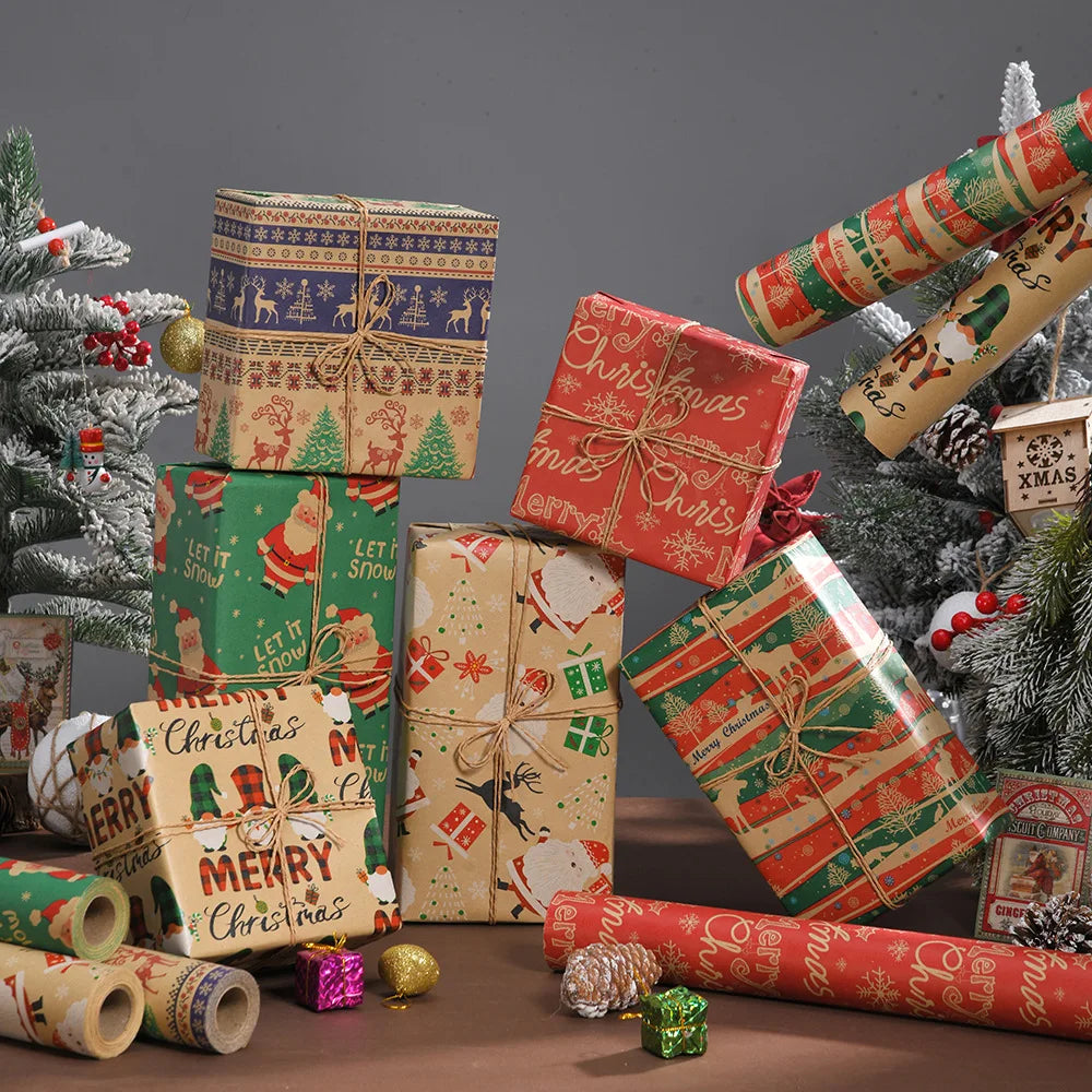 10M Christmas & New Year Gift Wrapping Paper Roll