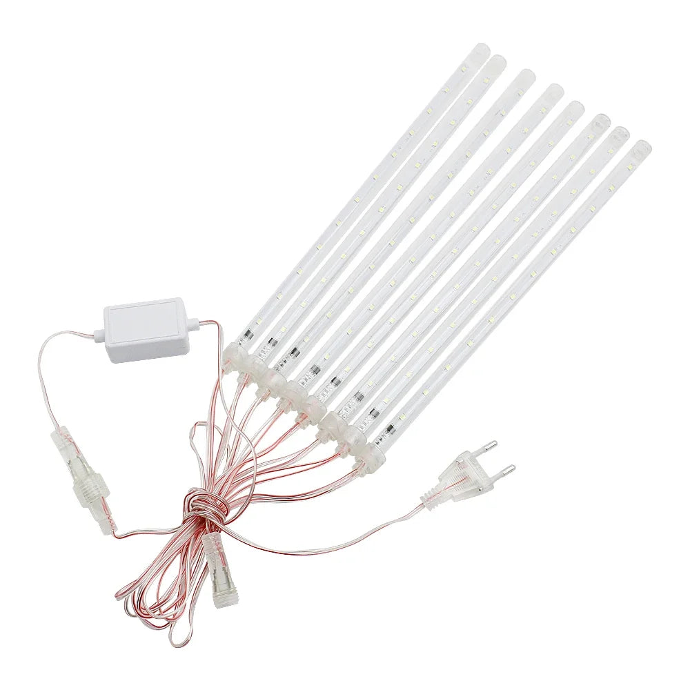 ✨ 30/50cm Waterproof Meteor Shower LED Light Tubes – 8-Tube Set