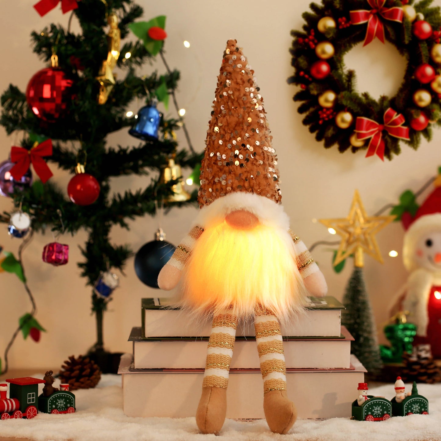 Glowing Gnome Christmas Faceless Doll