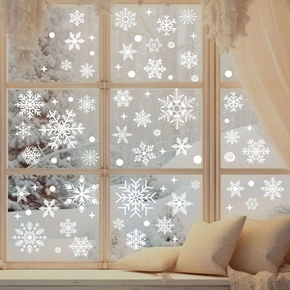 137 Christmas Snowflake Window Flowers Stickers for Glass