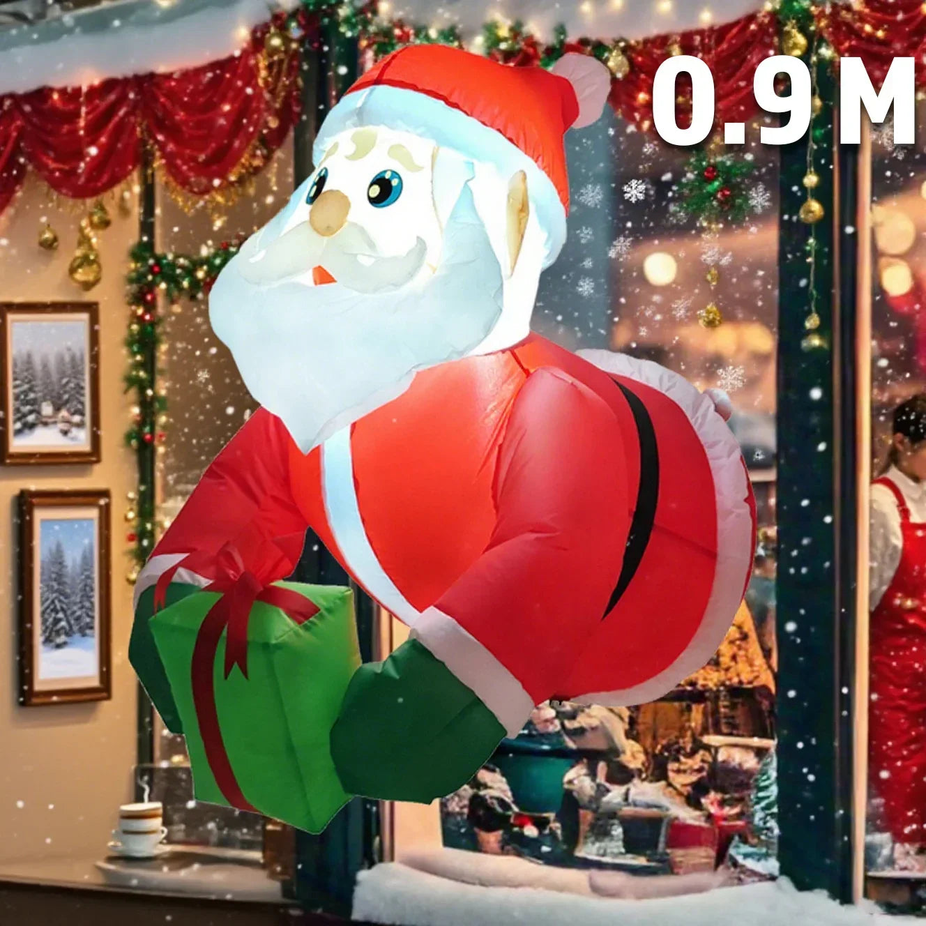 8FT Climbing Santa Inflatable – LED Lighted Outdoor Christmas Decoration