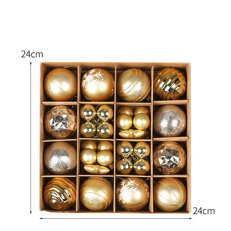 36PCS Christmas Ball Ornament Set – 3–6cm Tree Decorations for Home & Holiday Decor
