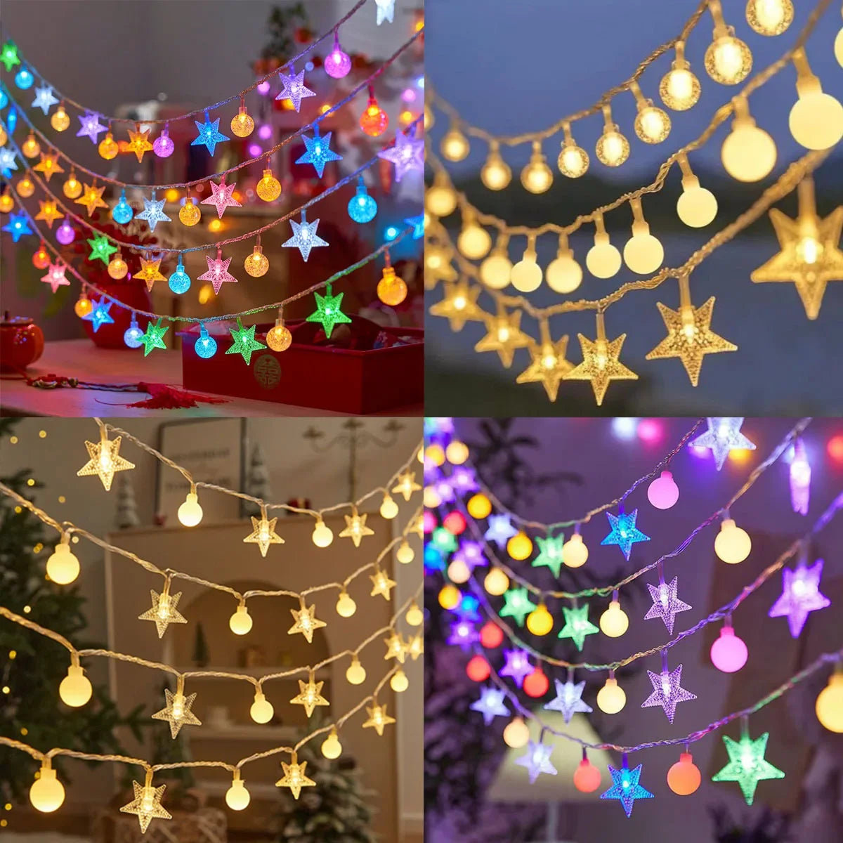 Solar Star Crystal Globe String Lights – Waterproof Outdoor LED Fairy Lights