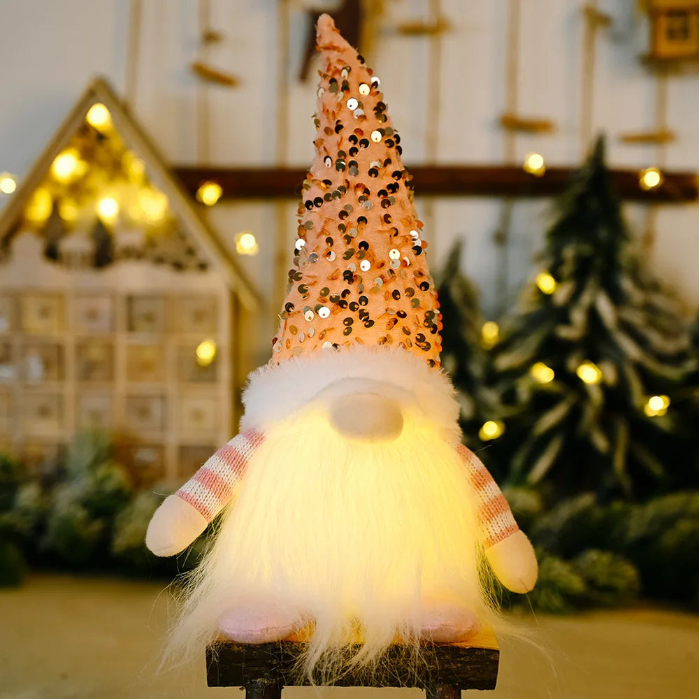Glowing Gnome Christmas Faceless Doll