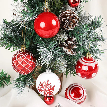 36PCS Christmas Ball Ornament Set – 3–6cm Tree Decorations for Home & Holiday Decor