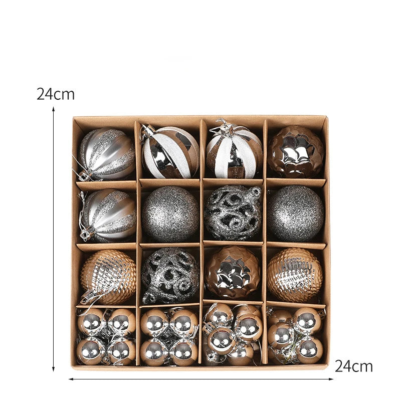 36PCS Christmas Ball Ornament Set – 3–6cm Tree Decorations for Home & Holiday Decor