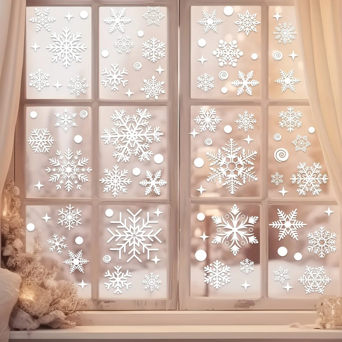 137 Christmas Snowflake Window Flowers Stickers for Glass