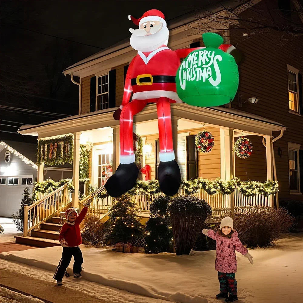 8FT Climbing Santa Inflatable – LED Lighted Outdoor Christmas Decoration
