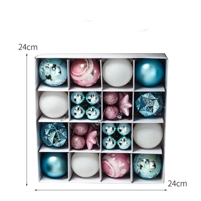 36PCS Christmas Ball Ornament Set – 3–6cm Tree Decorations for Home & Holiday Decor