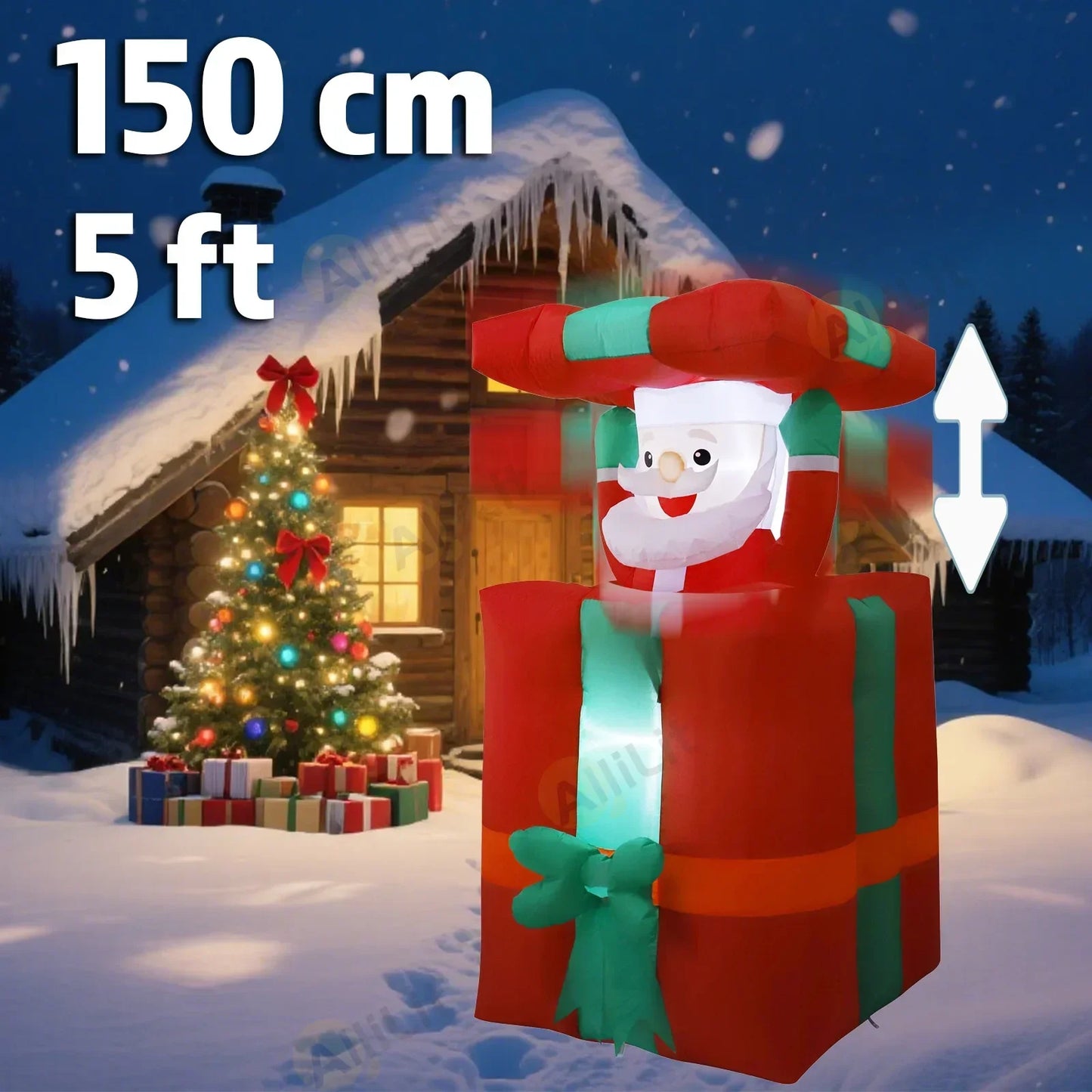 8FT Climbing Santa Inflatable – LED Lighted Outdoor Christmas Decoration