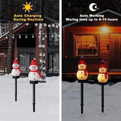 Solar-Powered Snowman Garden Lights – Outdoor Christmas Stakes