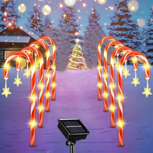 solar powered garden cane lights