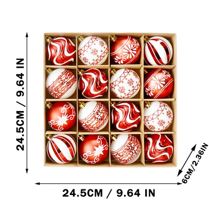 16PCS Shatterproof Christmas Ball Ornament Set – 2.36" Tree Decorations