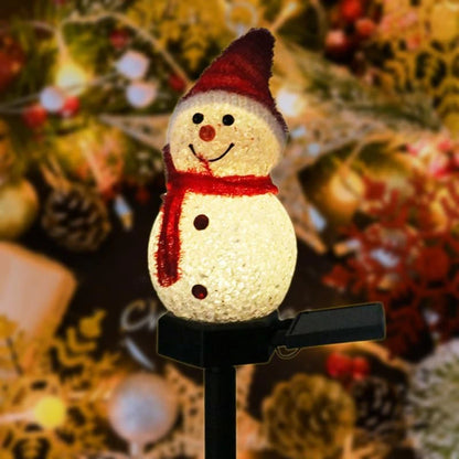 Solar-Powered Snowman Garden Lights – Outdoor Christmas Stakes