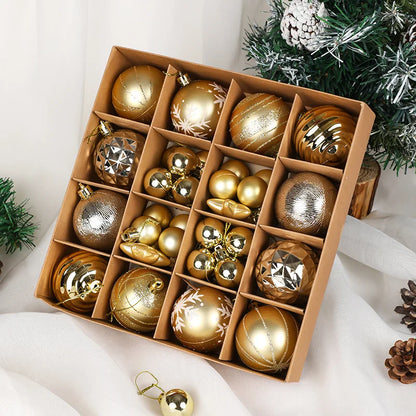 36PCS Christmas Ball Ornament Set – 3–6cm Tree Decorations for Home & Holiday Decor