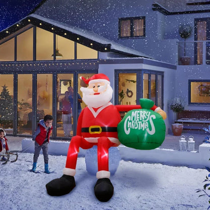 8FT Climbing Santa Inflatable – LED Lighted Outdoor Christmas Decoration