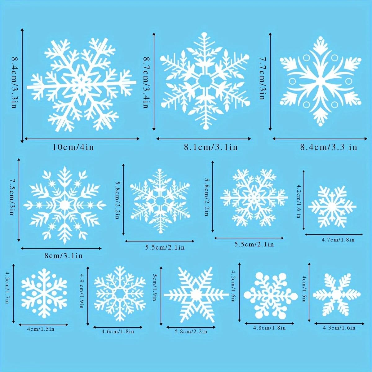 137 Christmas Snowflake Window Flowers Stickers for Glass