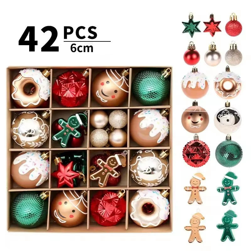 Champagne Christmas Ball Ornaments – 42PCS