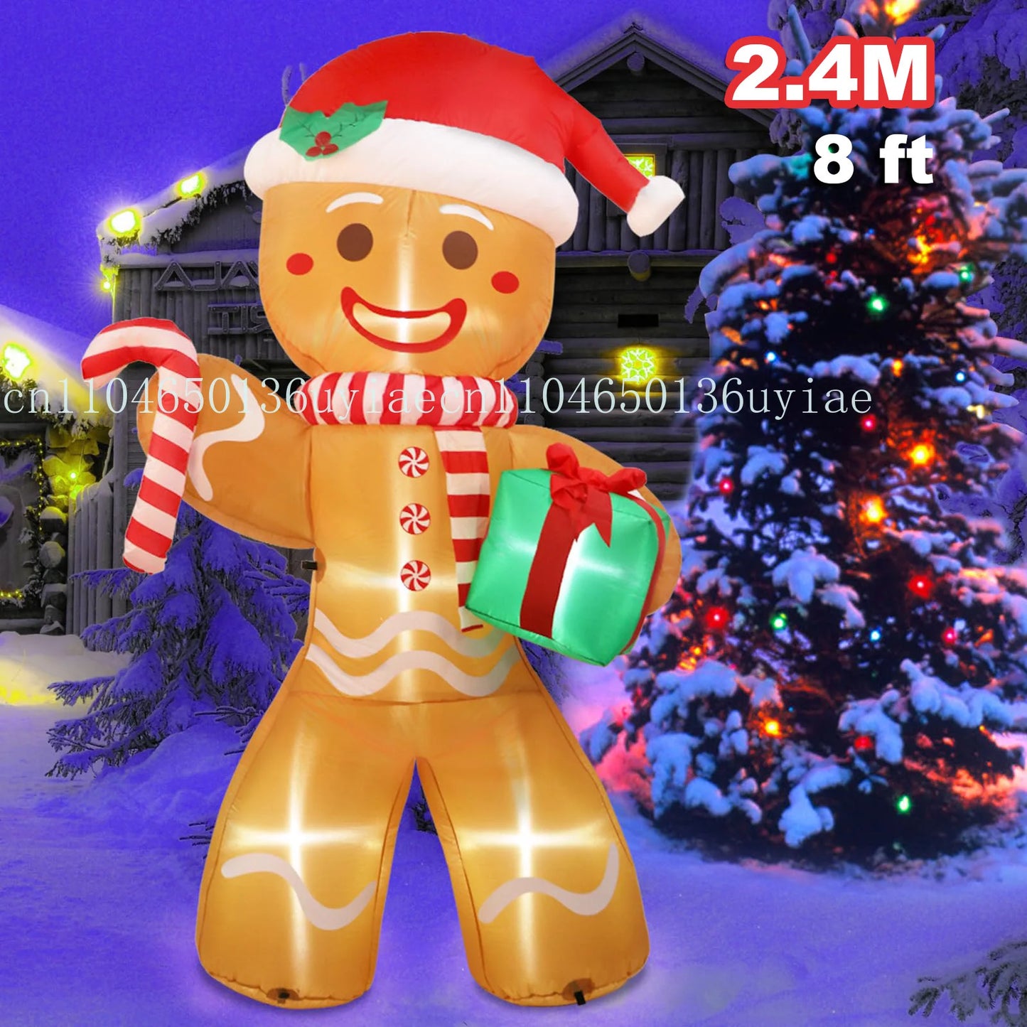 8FT Climbing Santa Inflatable – LED Lighted Outdoor Christmas Decoration