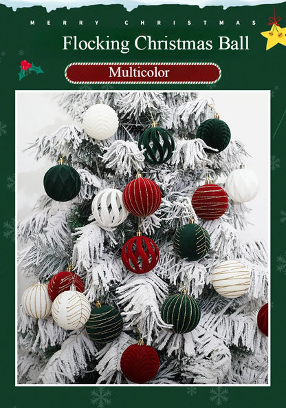 6/12PCS 6cm Christmas Ball Ornaments – Wine Red / Dark Green / White